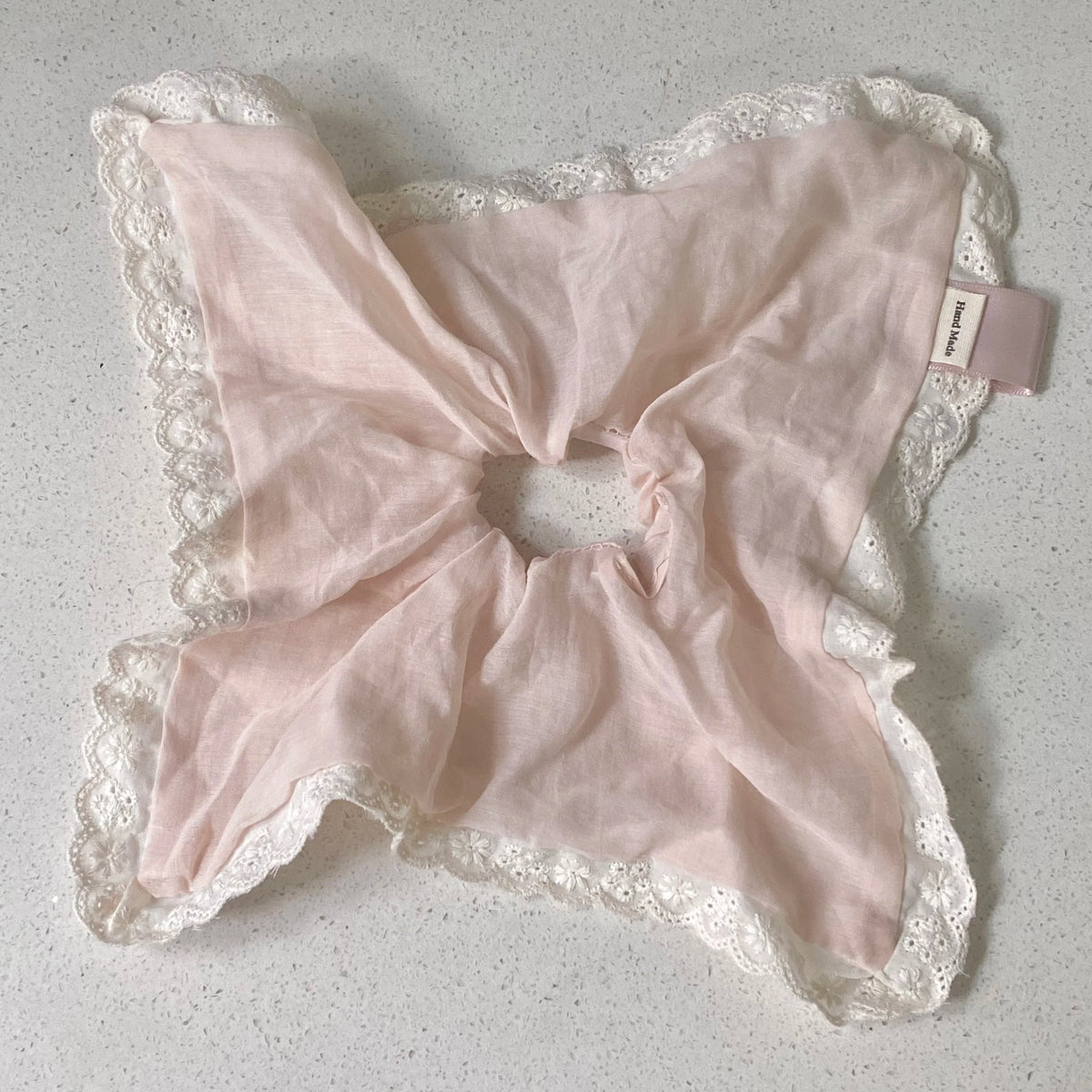 Pink Lace Scrunchies for Women – Elegant Hair Ties Set Hair Scrunchie Set SWANS Square scarf