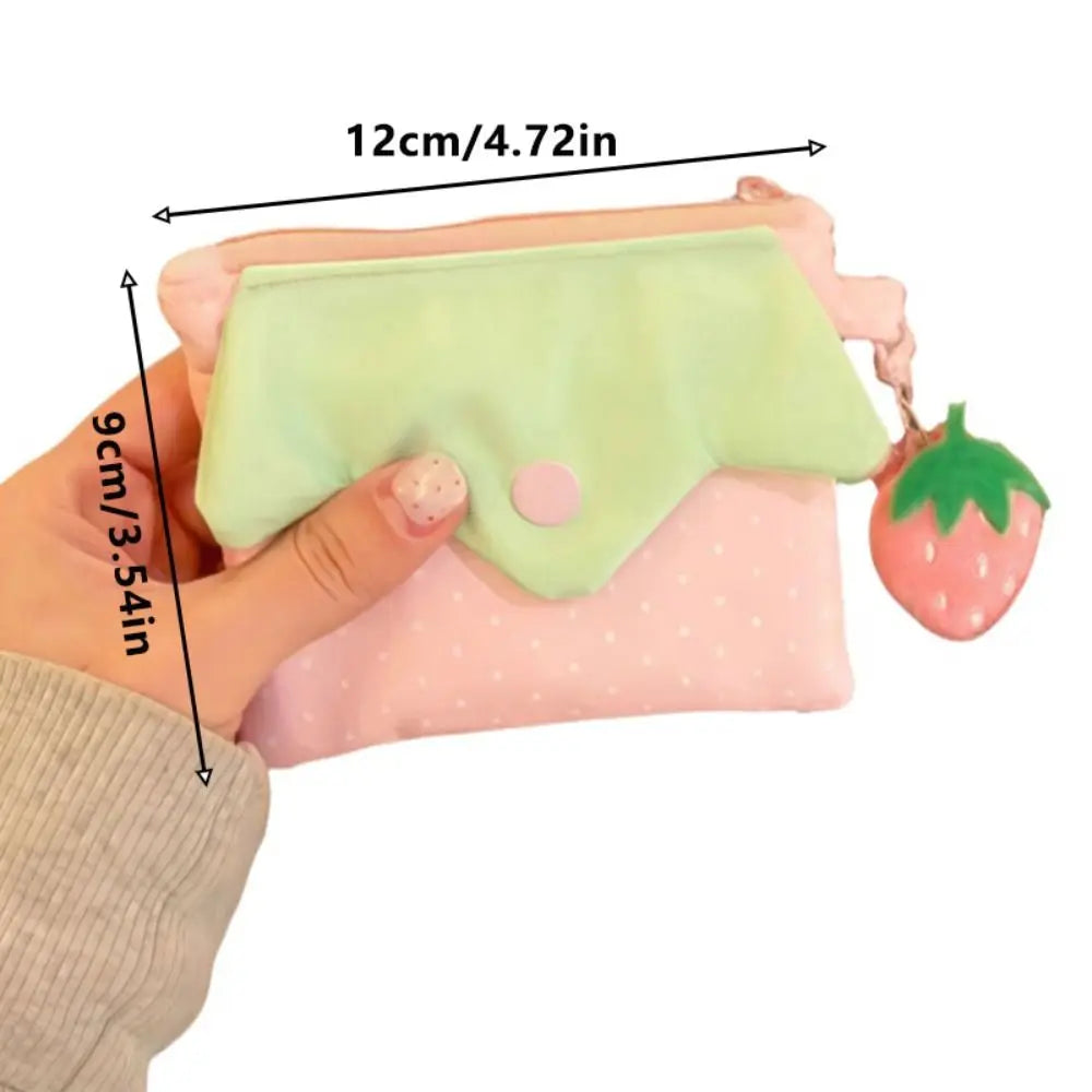 Strawberry Coin Purse Zipper Card Holder Mini Makeup Bag Coin Purse SWANS