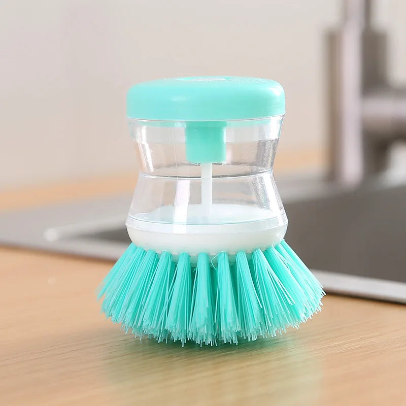 SWANS Press Soap Dispensing Dish Brush – Oil & Grease Scrubber Soap Dispensing Dish Brush SWANS green