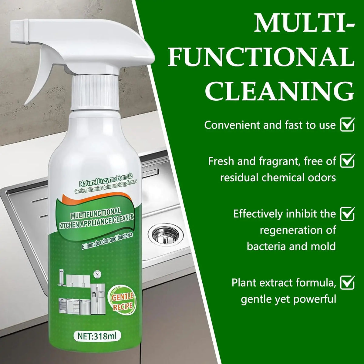 Kitchen Foam Spray Grease Remover – Oven, Stove & Range Hood Kitchen Foam Cleaner SWANS