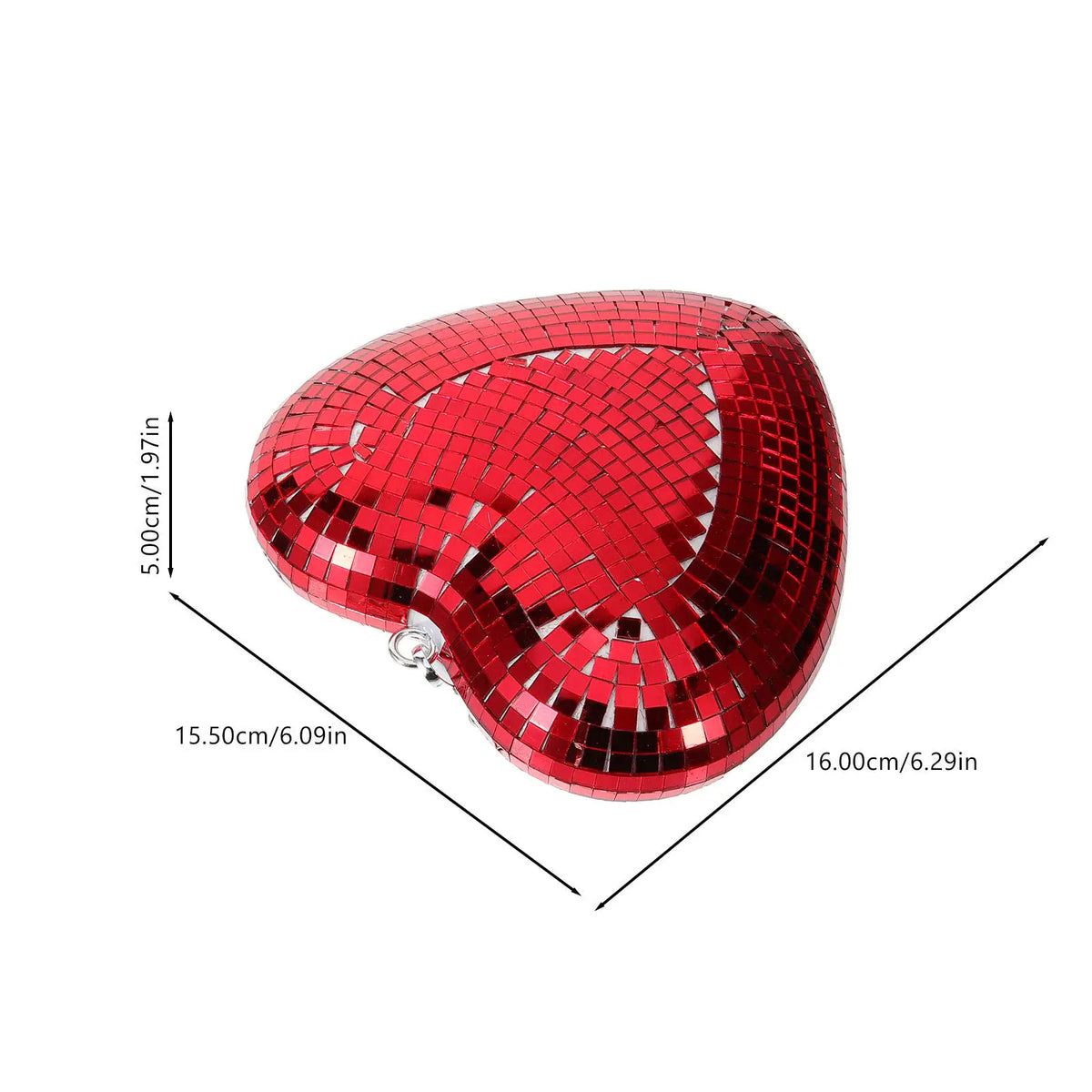 Heart-Shaped Disco Mirror Ball Hanging Ornament | Party Décor Party Hanging Ornament SWANS