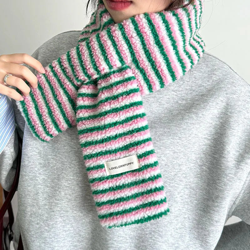 Women's Vibrant Striped Winter Scarf – Soft Cozy Neckwear Winter Scarf SWANS