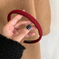 Korean Retro Thin Hair Hoop – Wine Red Headband for Women Hair Headband SWANS red