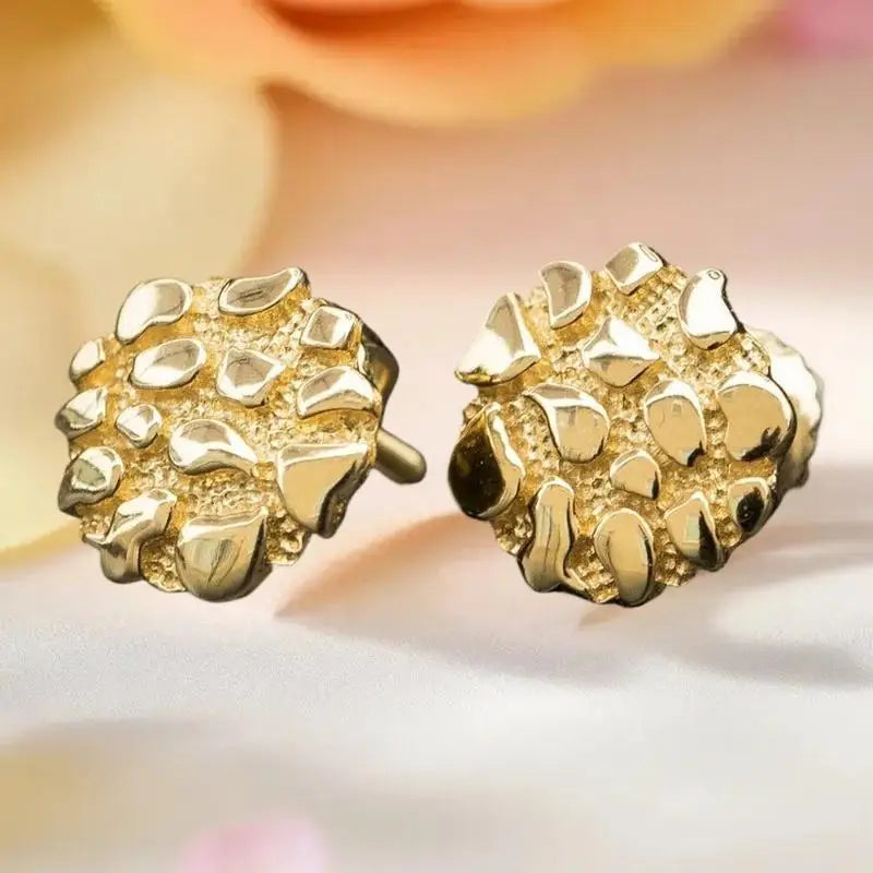 Geometric Gold Stud Earrings – Unisex Zinc Alloy Fashion Jewelry Stud Earrings SWANS