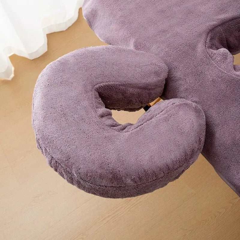 U-Shape Spa Pillow Cover – Washable Face Rest Cradle Pillowcase Spa Pillow Cover SWANS Purple