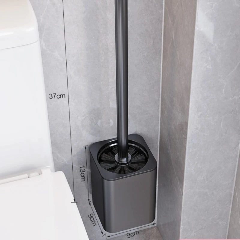 SWANS No-Drill Toilet Brush with Shelf – Deep Clean Toilet Brush Set SWANS