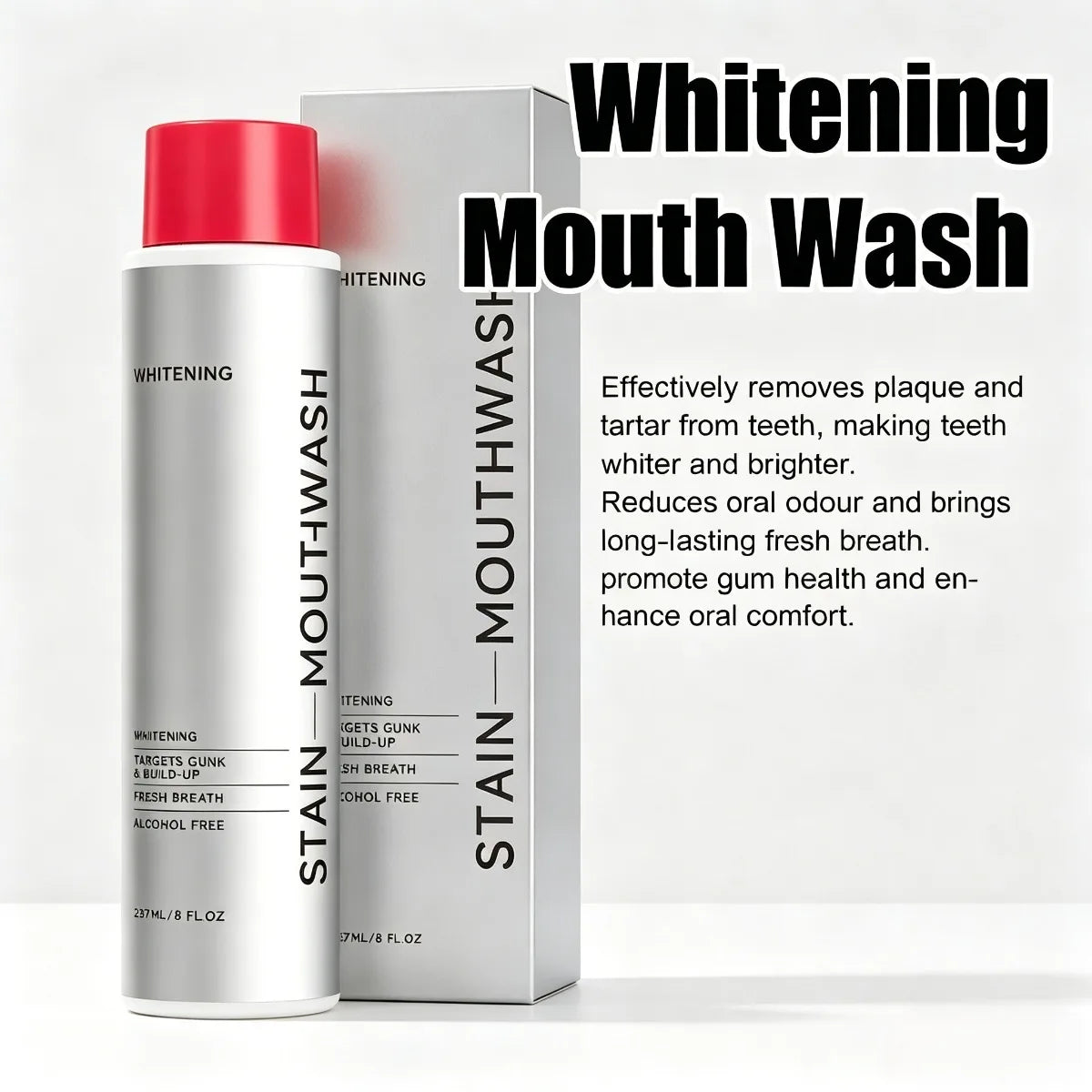 Ximonth Alcohol-Free Mouthwash – Stain Removal & Fresh Breath Oral Rinse Mouthwash SWANS