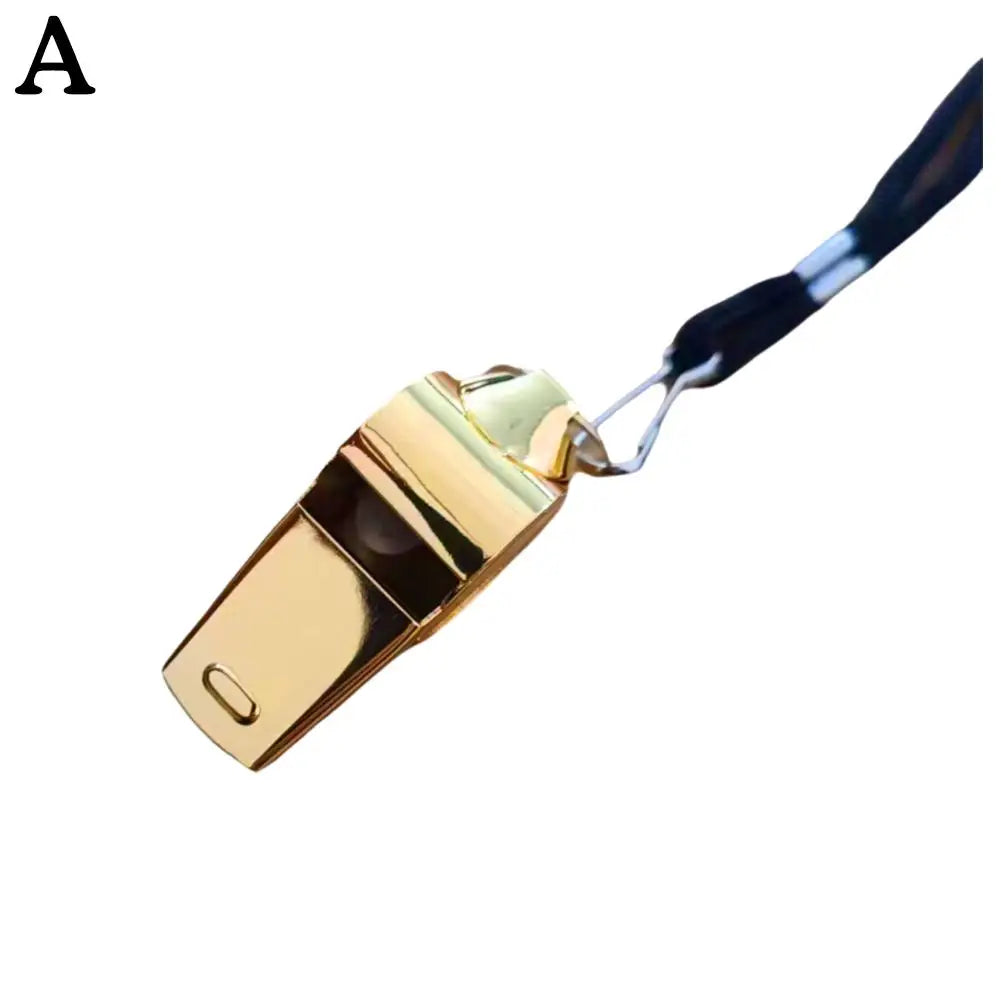 Professional Stainless Steel Referee Whistle with Lanyard Referee Whistle SWANS gold