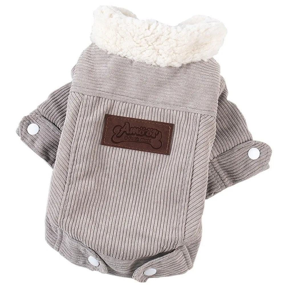 Windproof Fleece Dog Vest Coat – Winter Bodysuit for Small Dogs Dog Winter Coat SWANS Grey S
