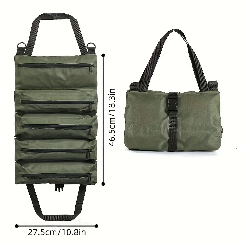 SWANS Waterproof Oxford Roll-Up Tool Bag – Multi-Pocket Roll-Up Tool Bag SWANS