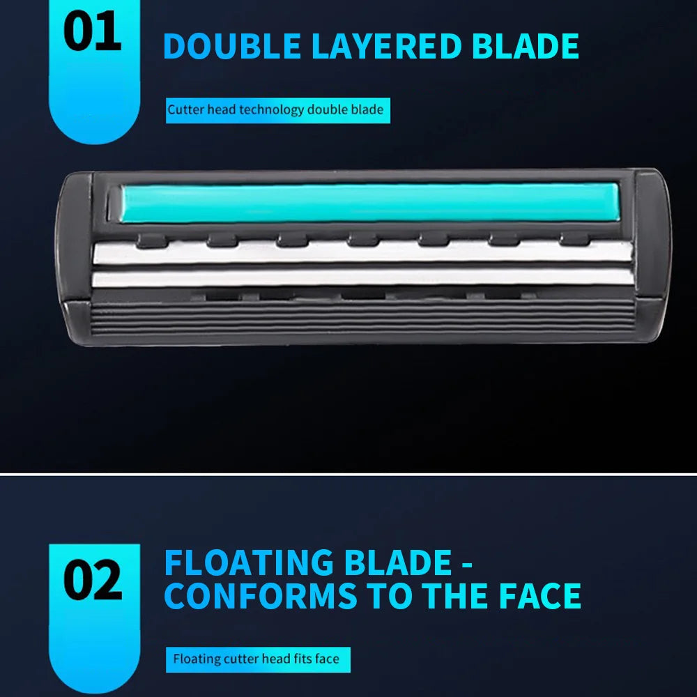 SWANS Men's Double Blade Manual Razor – 1 Frame & 20 Heads Men's Manual Razor SWANS