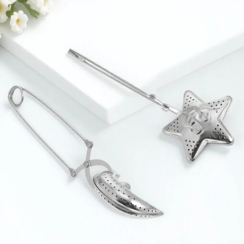 2-Pack Stainless Steel Tea Infuser – Star & Moon Loose Leaf Tea Infuser Set SWANS