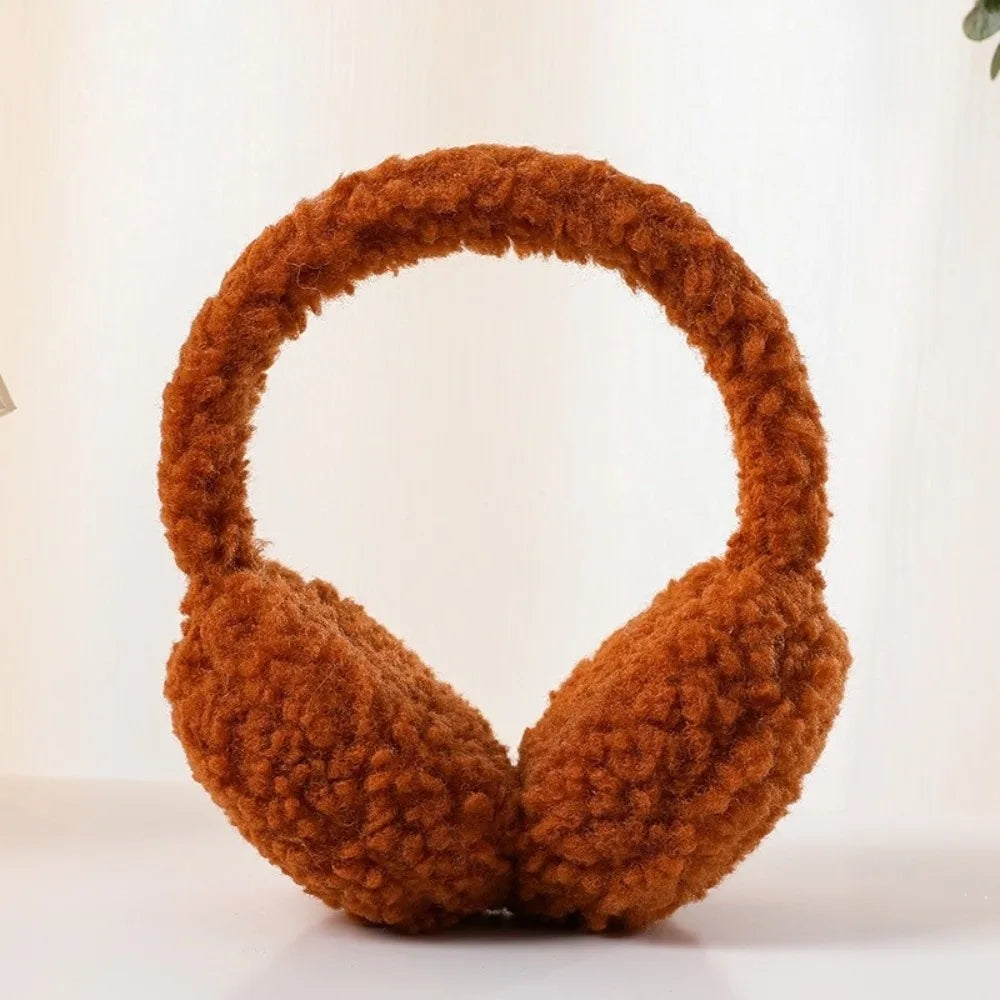 Windproof Foldable Plush Winter Ear Muffs – Unisex Ear Warmers Winter Ear Muffs SWANS Caramel