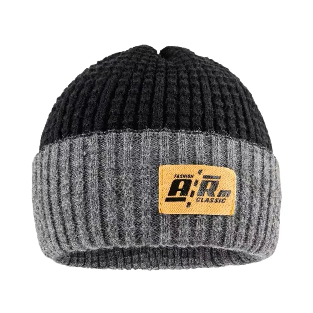 Women's Thickened Knit Beanie Hat with Ear Protection Knit Beanie Hat SWANS Black
