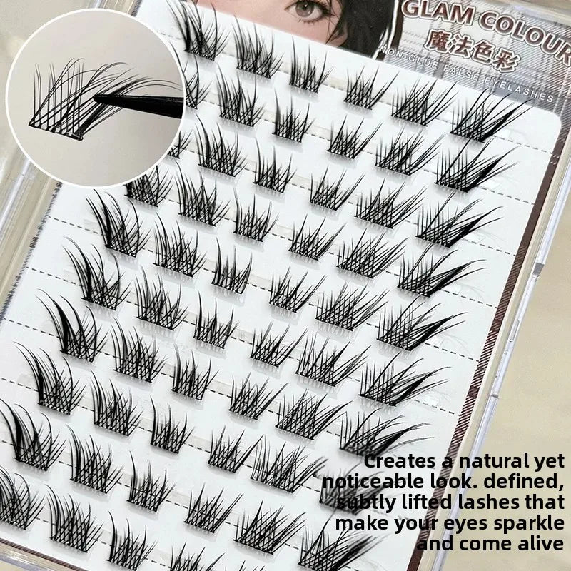 Self-Adhesive Fox Eye Fluffy False Lashes – No Glue Needed False Eyelashes SWANS