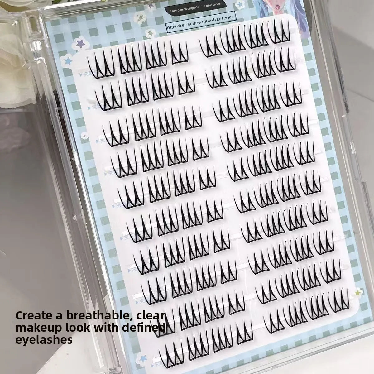 No-Glue U-Shape False Eyelashes – Natural Wispy Korean Lashes False Eyelashes SWANS
