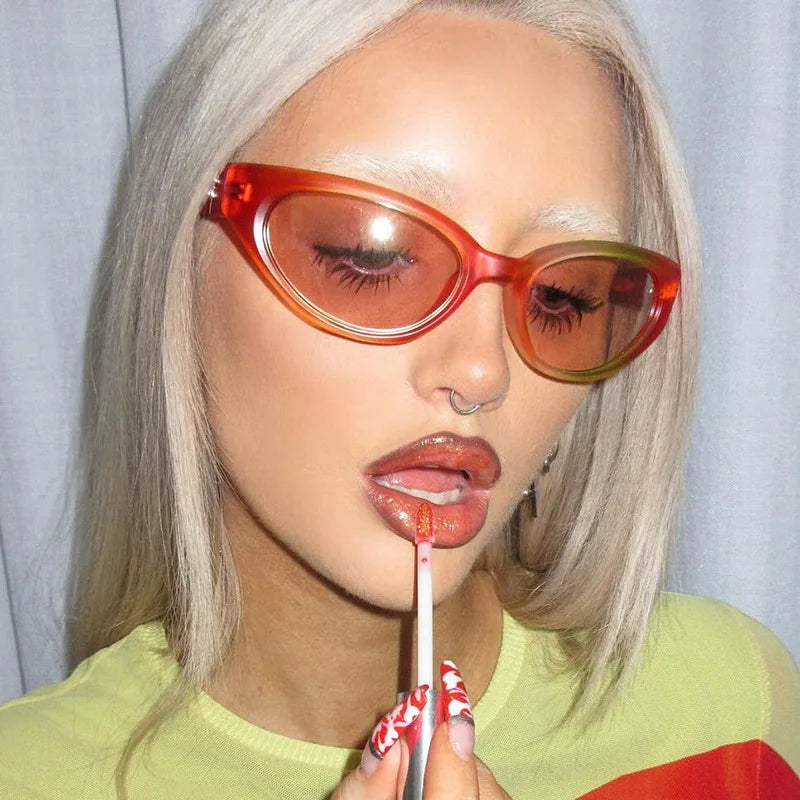 Y2K Cat Eye Sunglasses UV400 Rainbow Gradient Shades Cat Eye Sunglasses SWANS