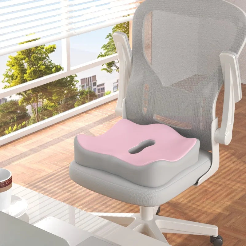 SWANS 3-Zone Memory Foam Seat & Lumbar Cushion | Ergonomic Seat & Back Cushion SWANS pink 43x34cm