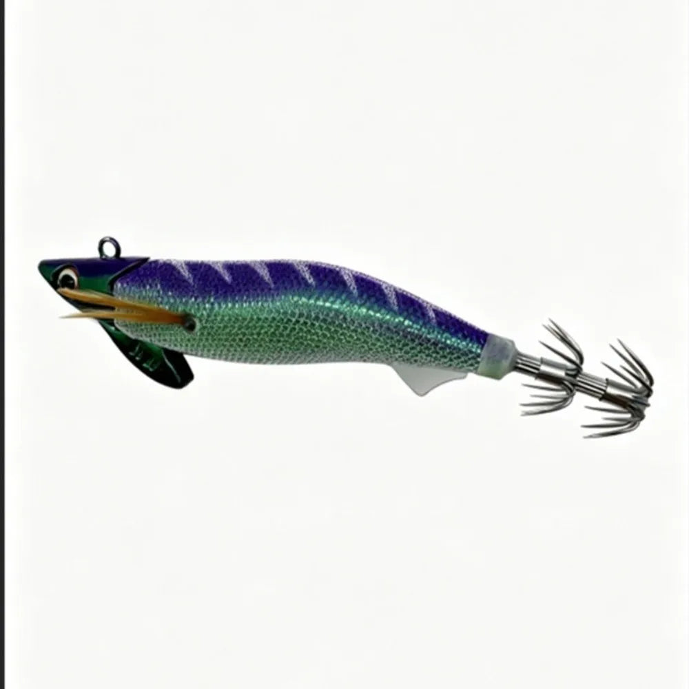 Wood Shrimp Squid Jig Hook 11.5cm – Glow Fishing Lure Squid Fishing Jig SWANS