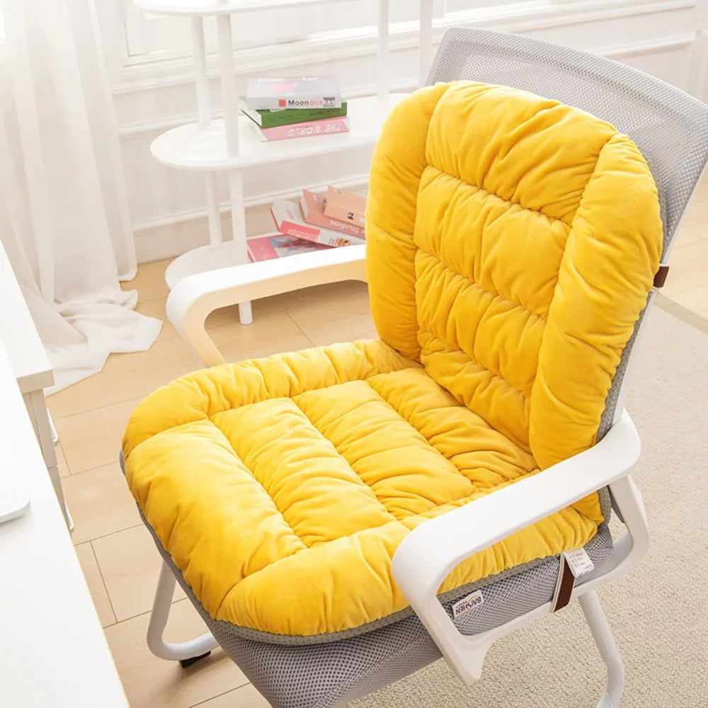 Velvet Thickened Office Chair Cushion – Warm Tufted Seat Pad Chair Seat Cushion SWANS Yellow