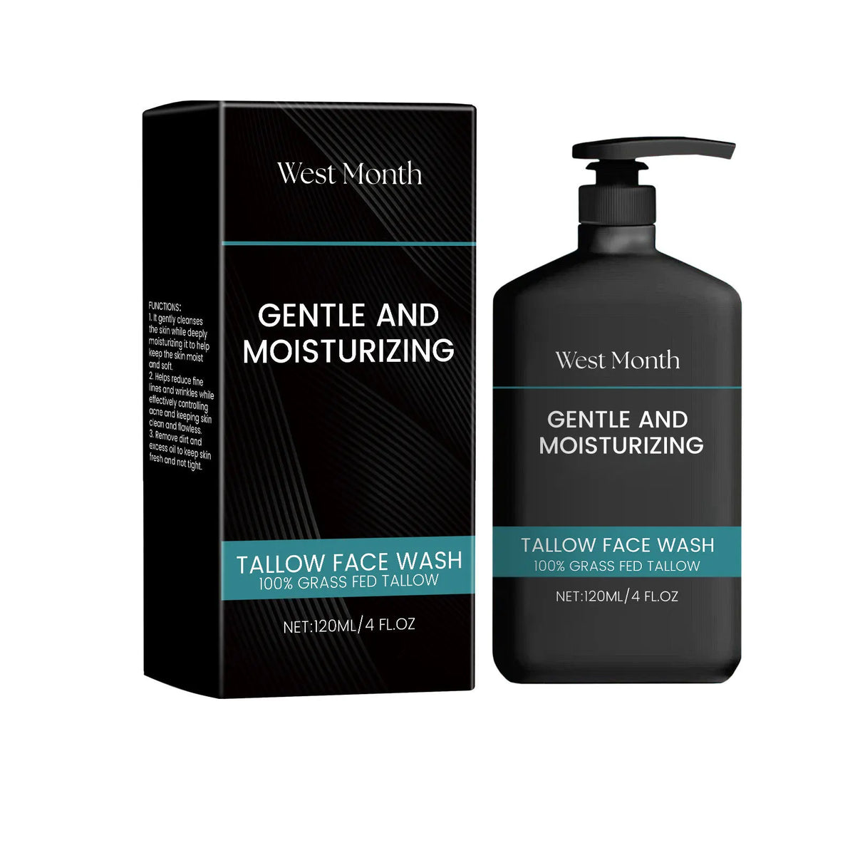 WEST MONTH Men's Collagen Firming Cream – Anti-Aging Moisturizer Men's Face Cream SWANS Cleanser