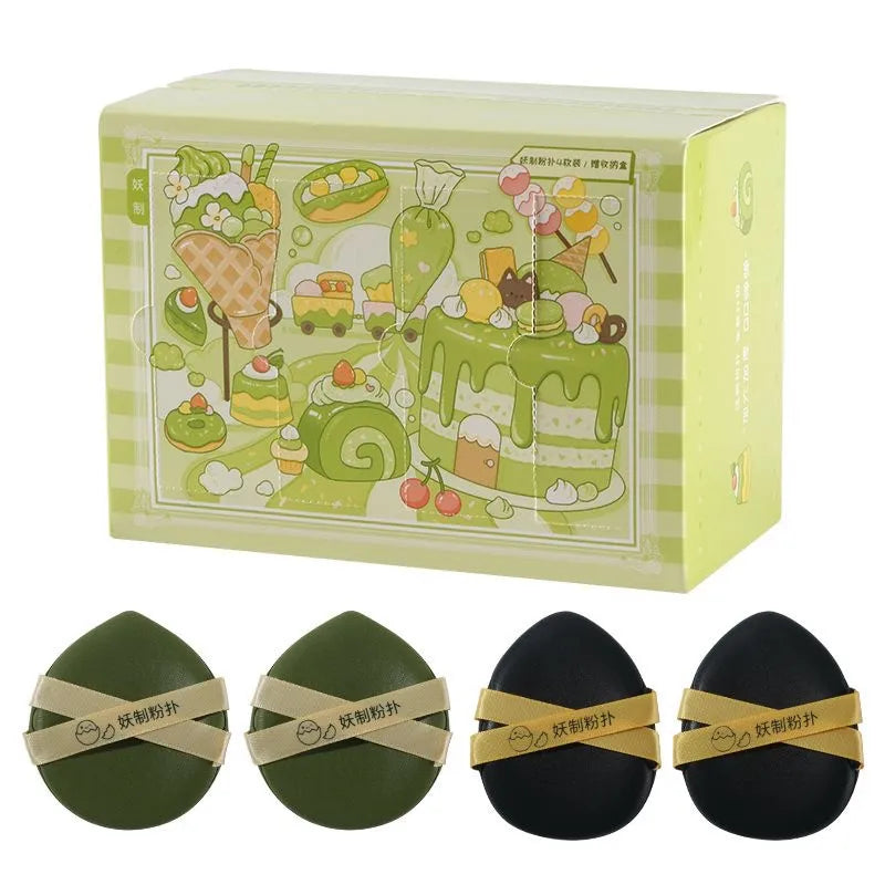 Yaozhi 4-Pack Soft Makeup Sponge Puffs – Foundation Blender Set Makeup Sponge Set SWANS Green
