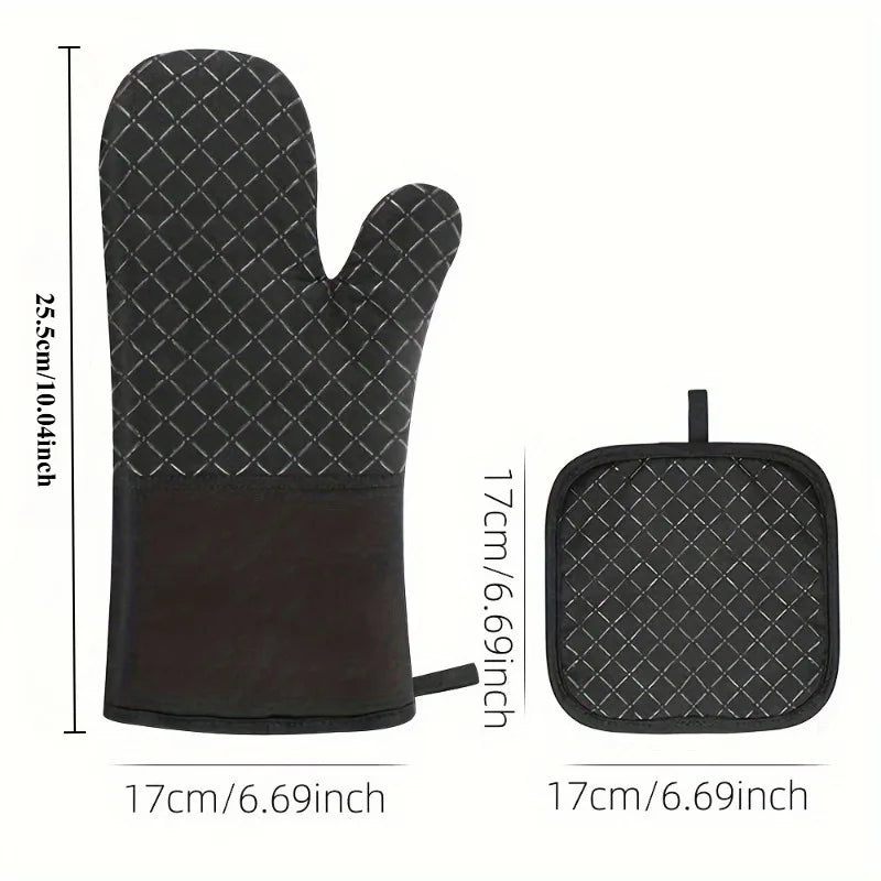 SWANS Oven Glove & Mat Set – Silicone Anti-Slip Kitchen Mitts Oven Glove & Mat Set SWANS