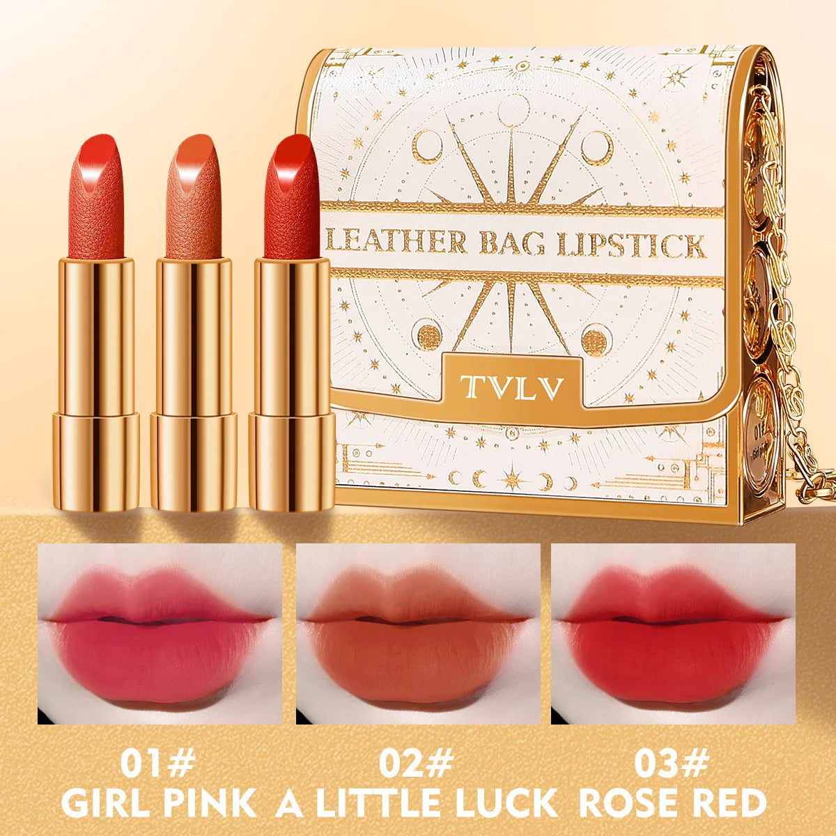 TVLV 3-Piece Matte Lipstick Set – Long-Lasting No Transfer Matte Lipstick Set SWANS 9326