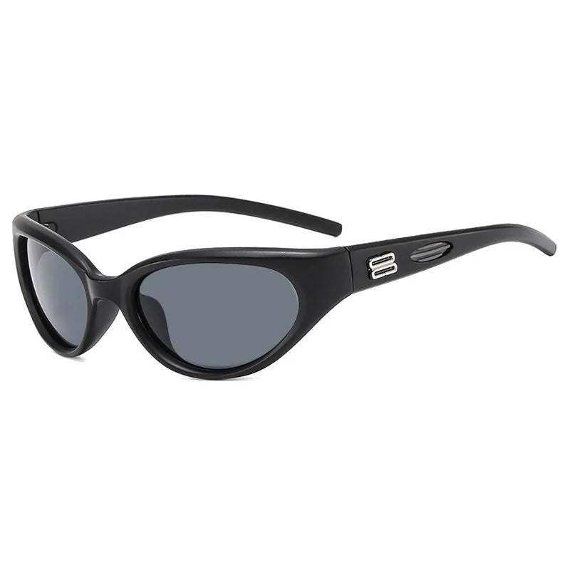 Y2K Cat Eye Sunglasses UV400 Rainbow Gradient Shades Cat Eye Sunglasses SWANS Matte Black