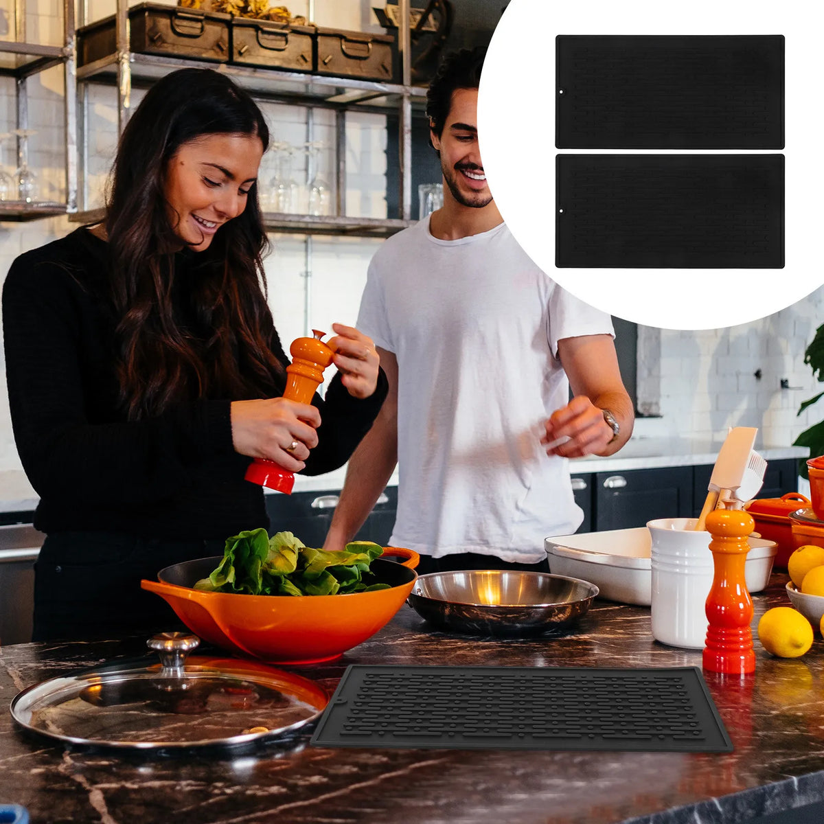2-Pack Silicone Dish Drying Mats – Non-Slip & Heat-Resistant Dish Drying Mat SWANS other other