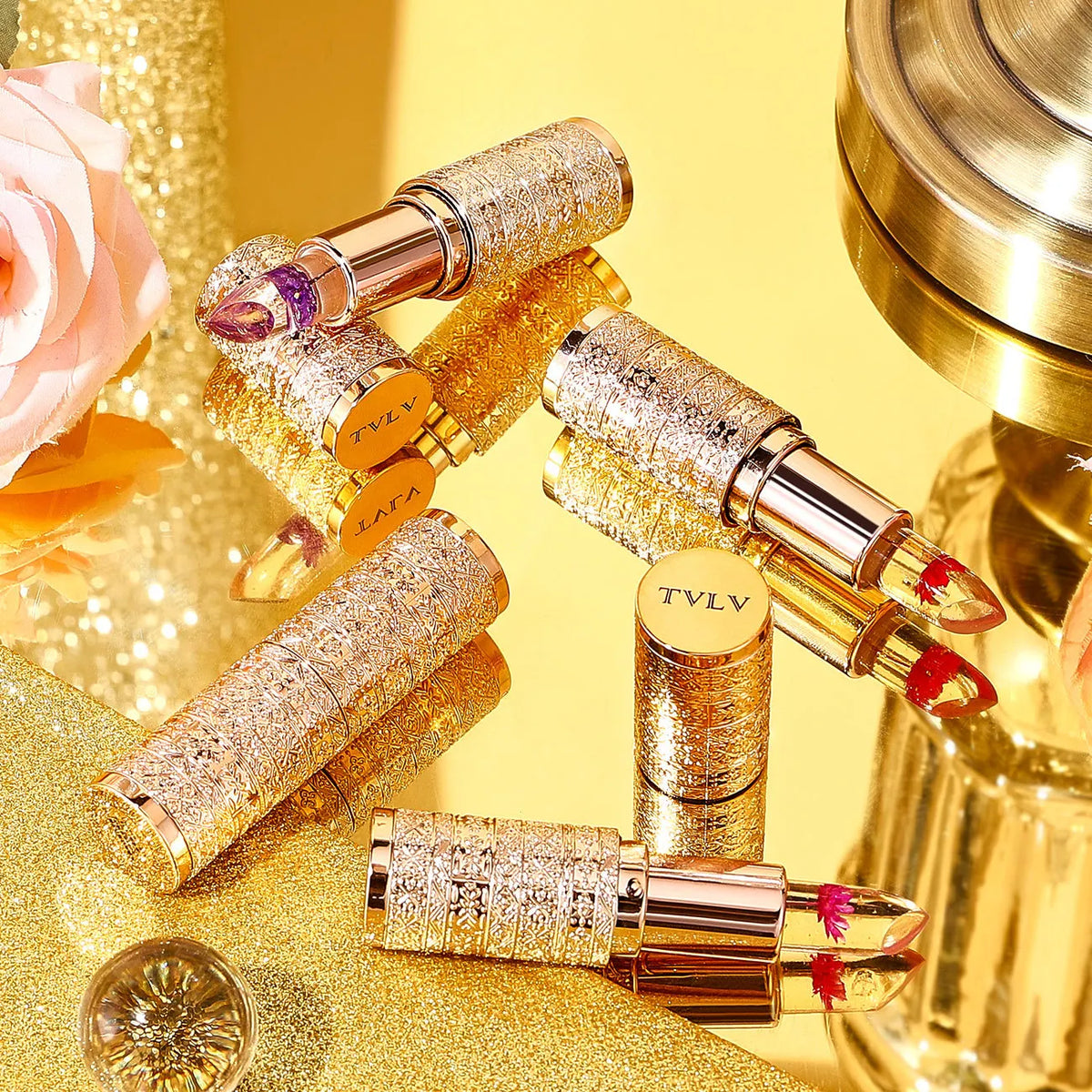 TVLV Crystal Color-Changing Petal Lipstick – Moisturizing Lip Balm Color-Changing Lipstick SWANS