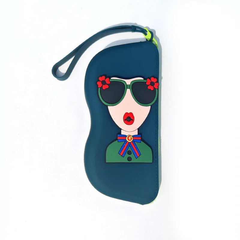 SWANS Silicone Glasses Case – Waterproof Portable Hanging Eyeglasses Case SWANS green