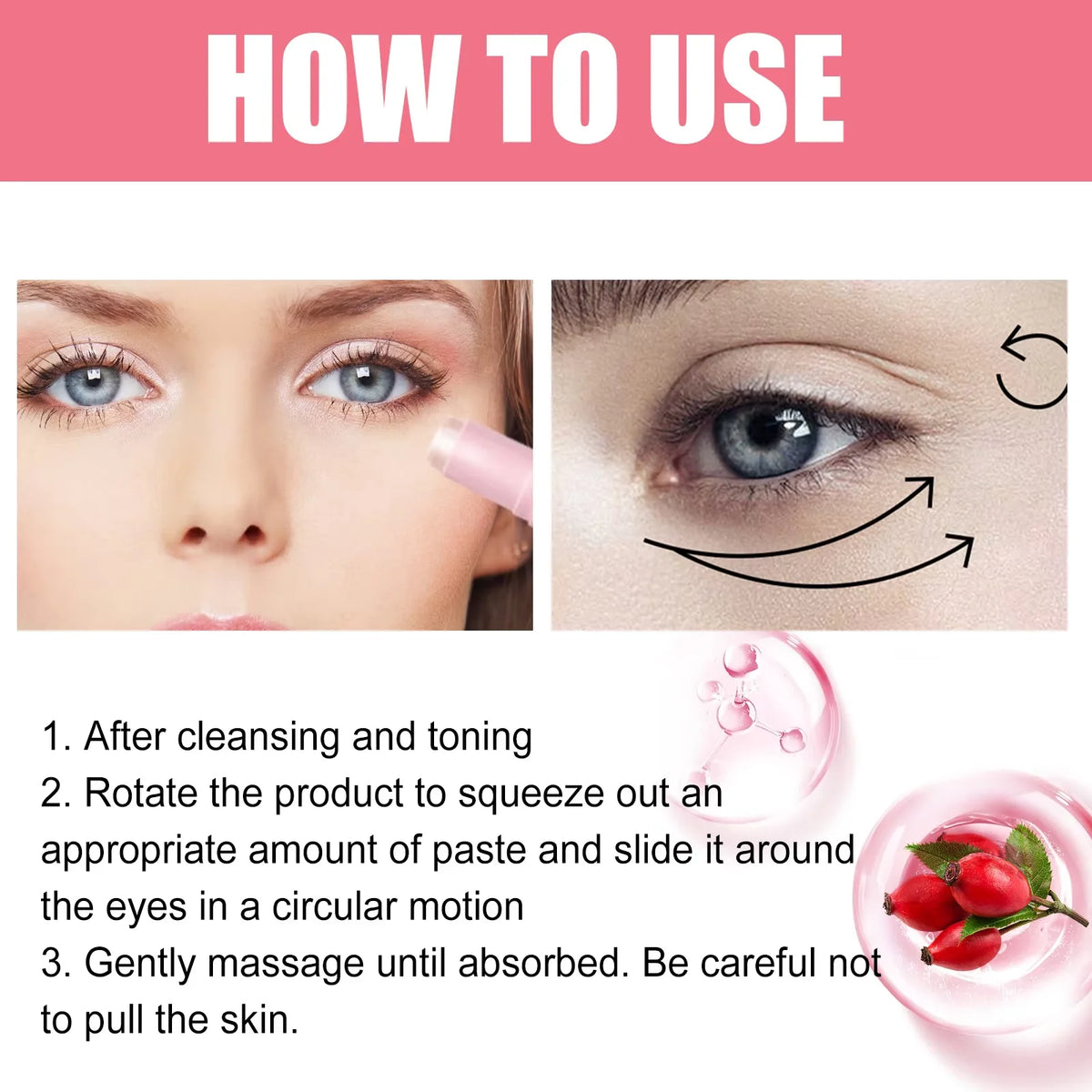 WEST MONTH Rosehip Eye Balm Stick – Moisturizing & Firming Eye Balm Stick SWANS
