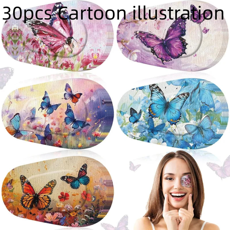 Kids Adhesive Eye Patches – Soft Nonwoven 10–100 Pack Adhesive Eye Patch SWANS 30pcs Cartoon