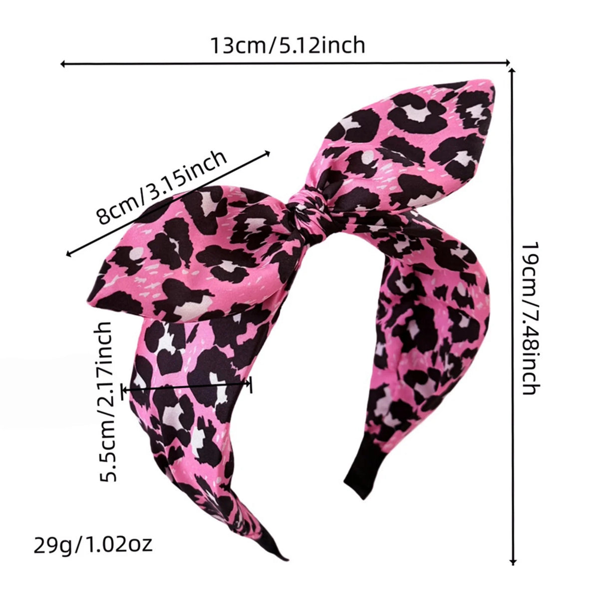 Women's Fuchsia Pink Bow Headband – Leopard, Rose & Polka Dots Bow Hair Headband SWANS