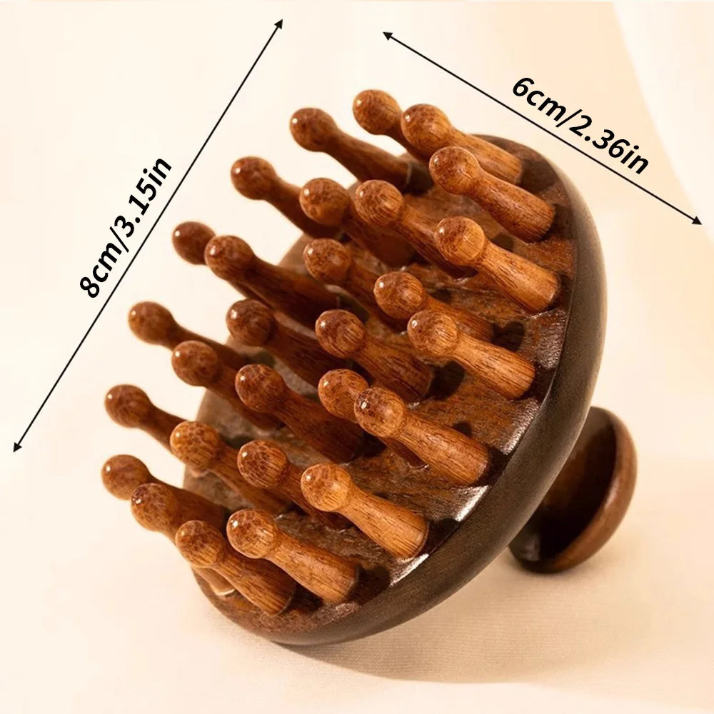 SWANS Wooden Disc Scalp Massager & Meridian Comb Scalp Massage Comb SWANS Wooden massage comb