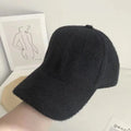 Women's Plush Baseball Cap – Warm Adjustable Visor Hat Baseball Cap SWANS Black
