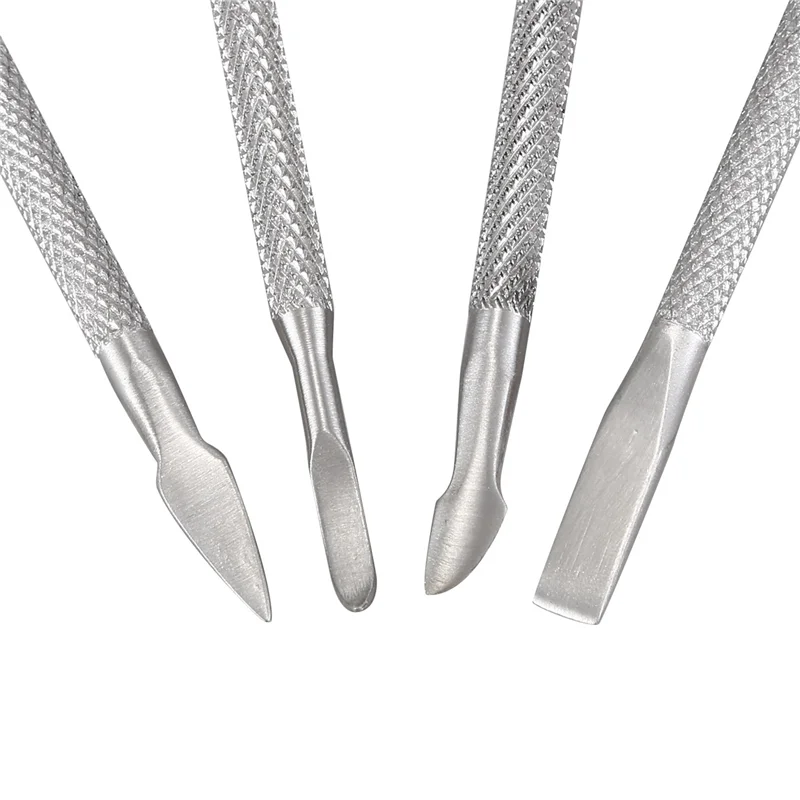 12-Piece Stainless Steel Nail Cuticle Pusher Manicure Pedicure Set Nail Cuticle Pusher Set SWANS Silver