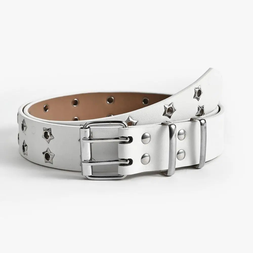 Star Eyelet Rivet Belt – Punk Gothic Unisex PU Leather Rivet Fashion Belt SWANS