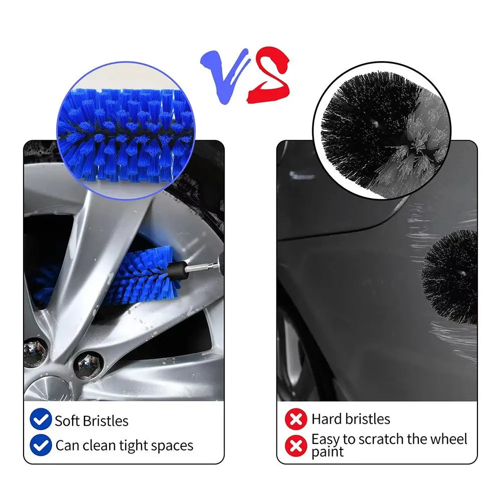 SWANS Nylon Drill Brush Attachment 1/4" Hex Power Scrubber Drill Cleaning Brush SWANS