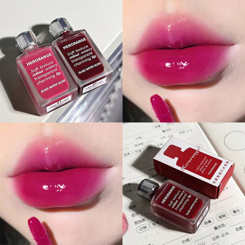 Water-Glow Mirror Lip Gloss – Hydrating Korean Lip Tint Mirror Lip Gloss SWANS 01
