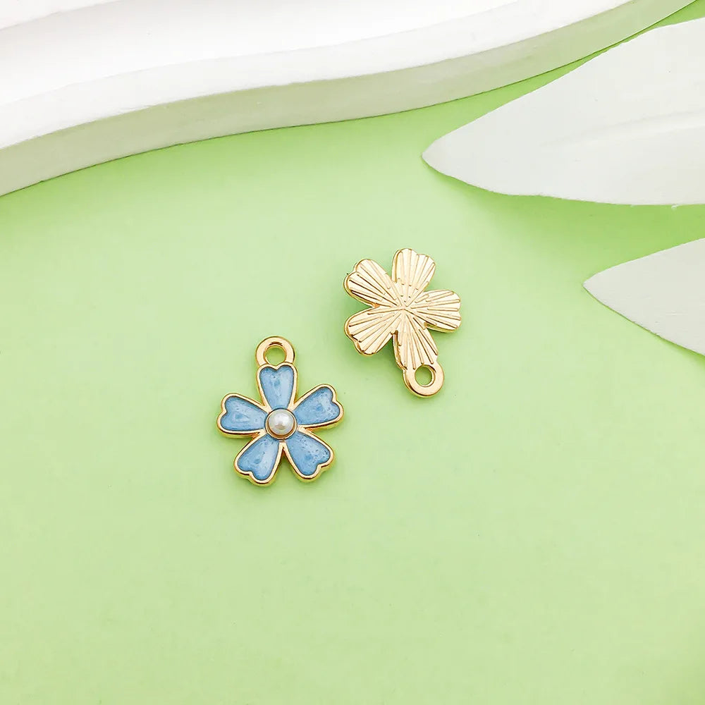 Cherry Blossom Alloy Charm Pendant for DIY Jewelry Making