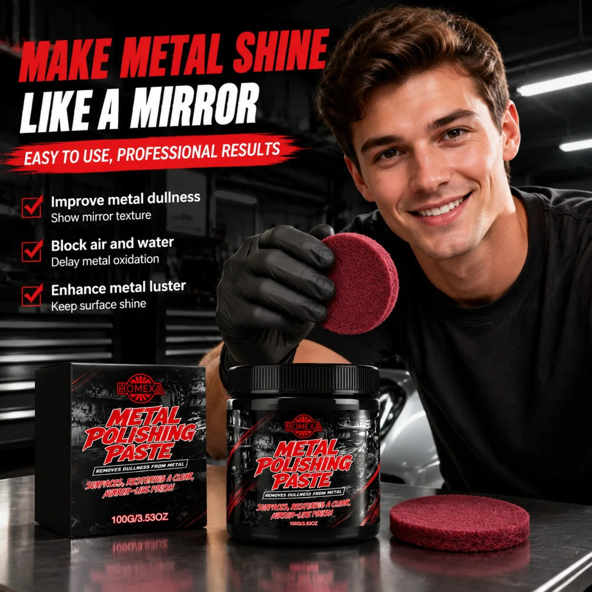 SWANS Metal Polishing Paste – Mirror Shine Steel & Aluminum Metal Polish Paste SWANS