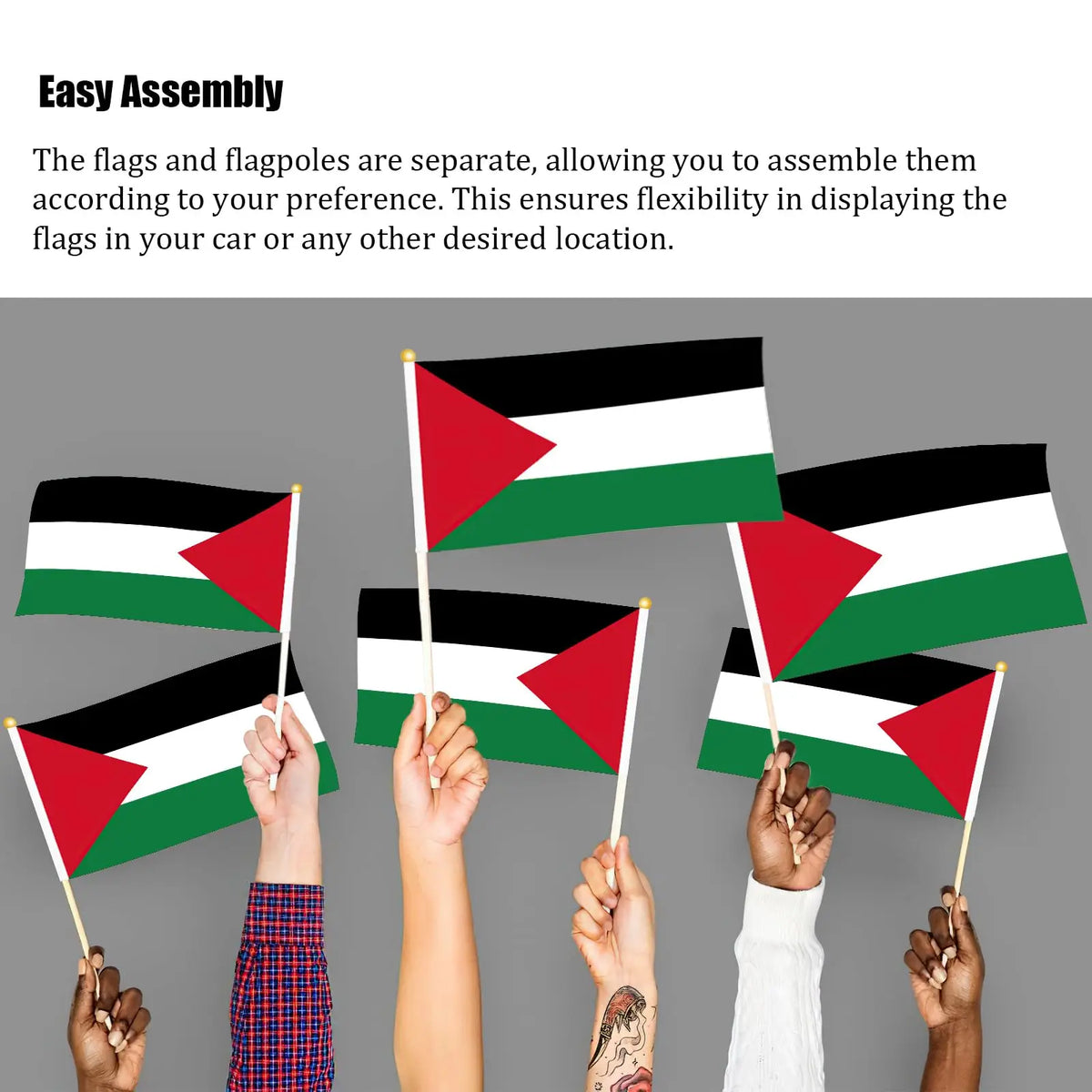 Palestine Hand Waving Mini Flags 5/10/20pcs – Polyester Banner Hand Waving Flags SWANS