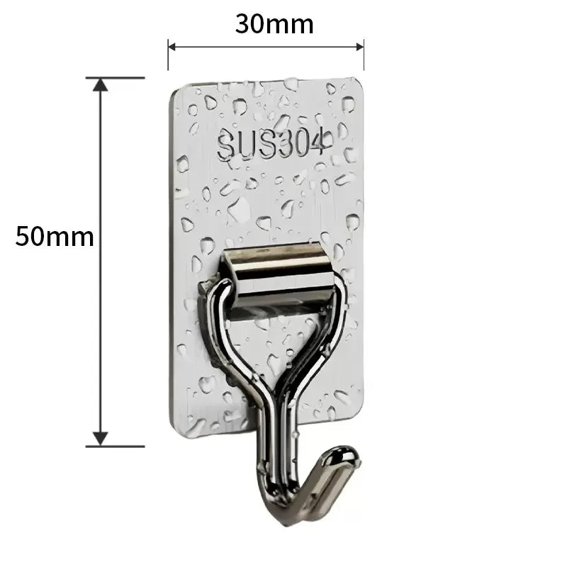 Stainless Steel No-Drill Adhesive Wall Hooks 1/3/6 Pack | SWANS Adhesive Wall Hooks SWANS