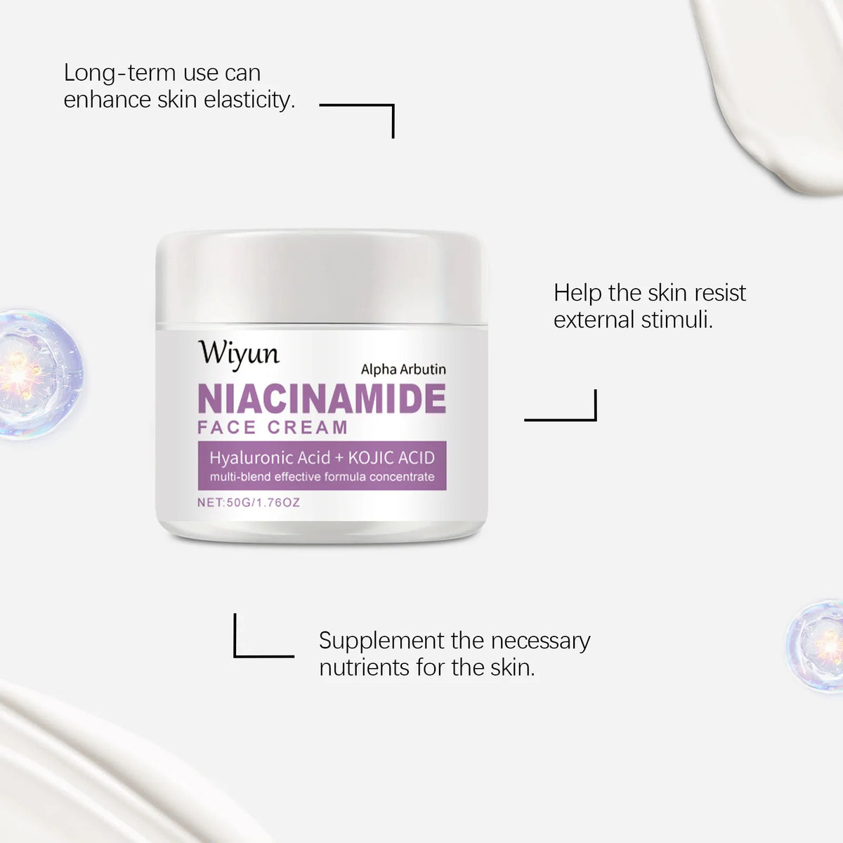 WIYUN Niacinamide Face Cream – Brighten & Moisturize 50g Brightening Face Cream SWANS