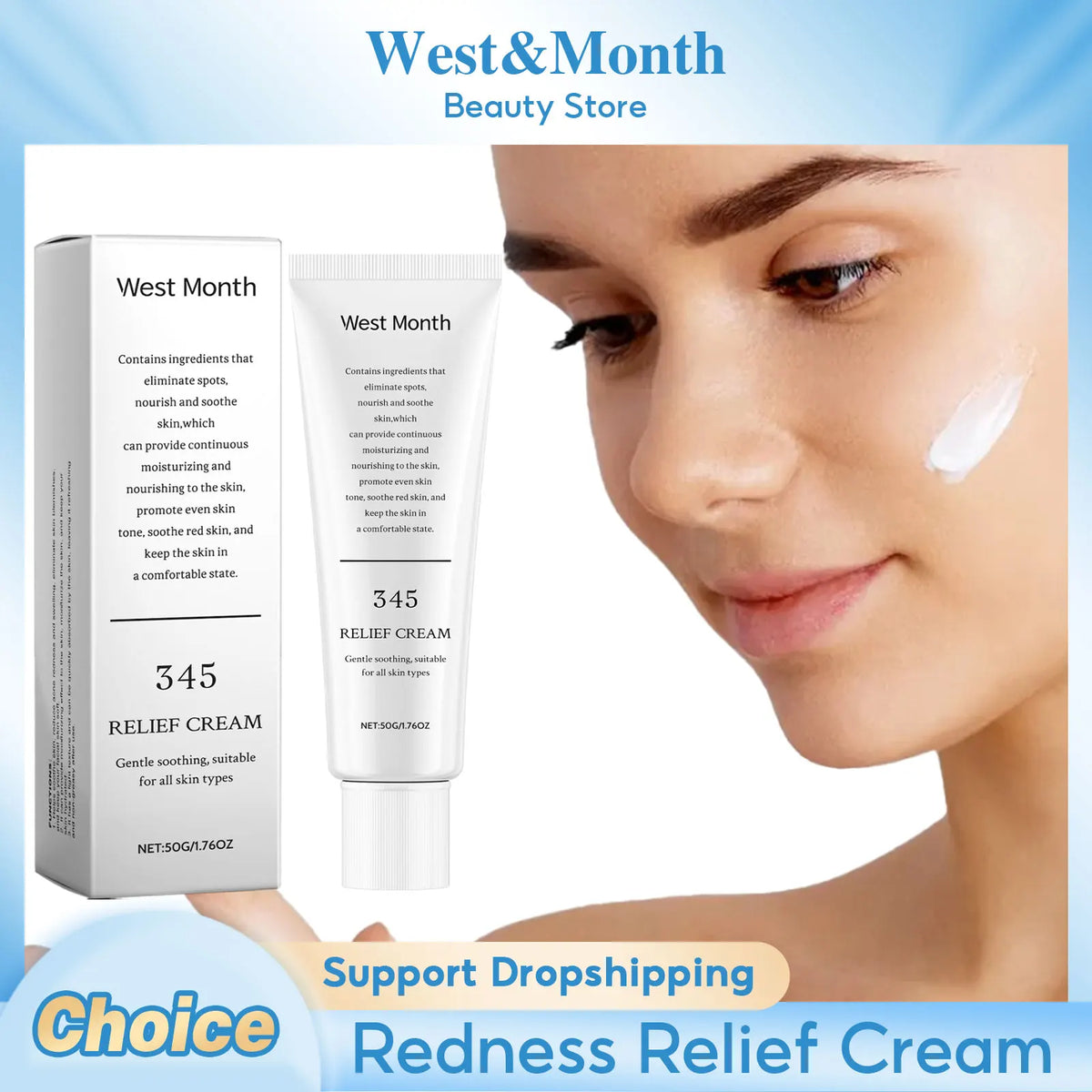 WEST MONTH Blemish Cream – Pore Minimizing Oil Control 50g/100g Facial Skin Cream SWANS