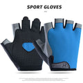 Unisex Half Finger Cycling Gym Gloves – Breathable Anti-Slip Cycling Sport Gloves SWANS Blue S
