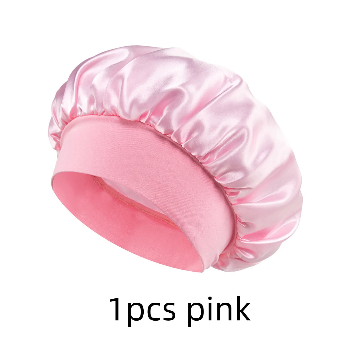 Satin Sleep Bonnet for Natural Curly Hair – Women's Silk Cap Satin Sleep Bonnet SWANS 1pcs pink