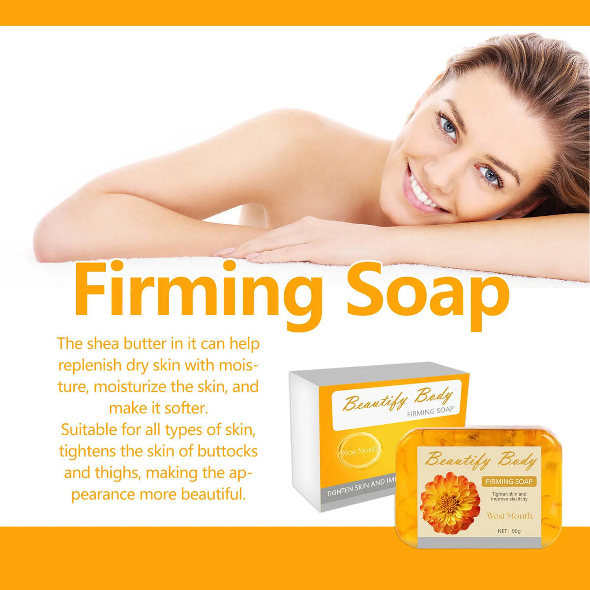 WEST MONTH Body Contouring Soap – Cleanse, Tone & Brighten Body Cleansing Soap SWANS